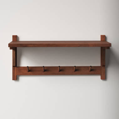 Modern wall discount shelf with hooks